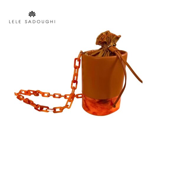 Lele Sadoughi Handbags - Lele Sadoughi Dallas Bag in Apricot with Removable Crossbody Chain Strap
